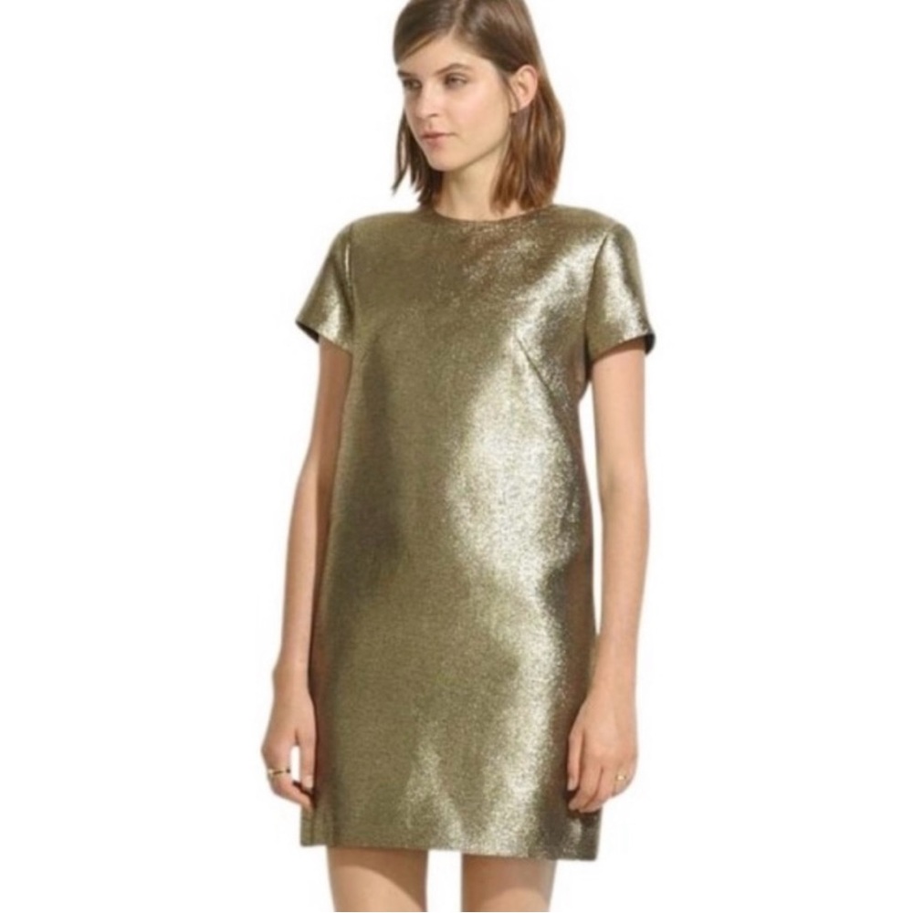 Madewell gold shimmer cocktail dress. Size 2. Like New condition.